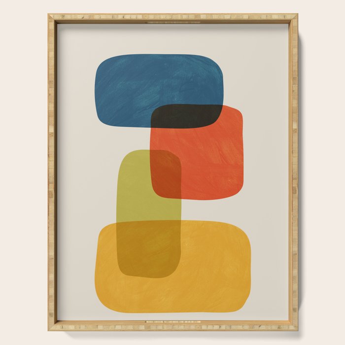 Colorful Stones Yellow Orange Blue Green Serving Tray Gallery Image 1