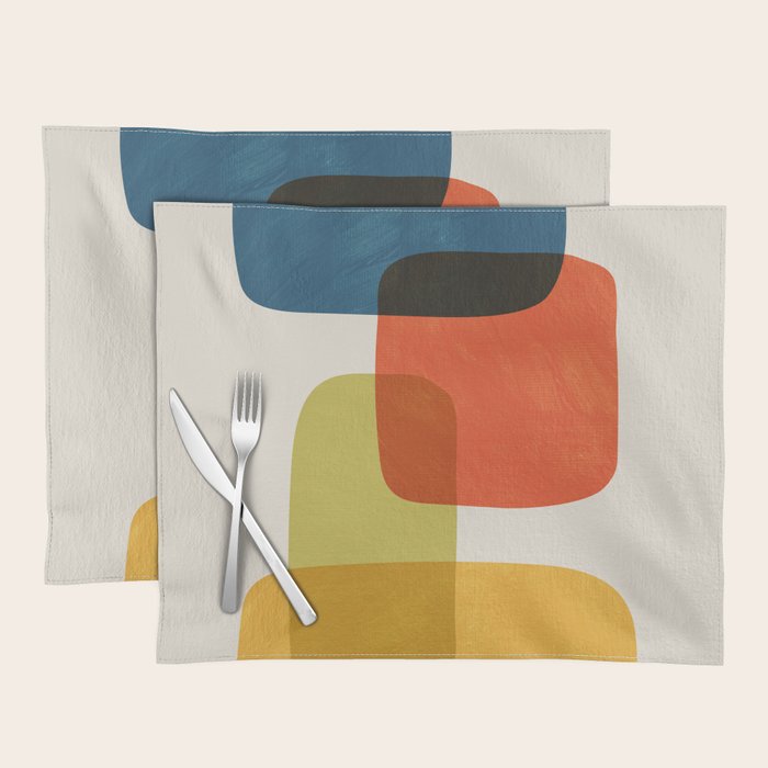 Colorful Stones Yellow Orange Blue Green Placemat Gallery Image 1