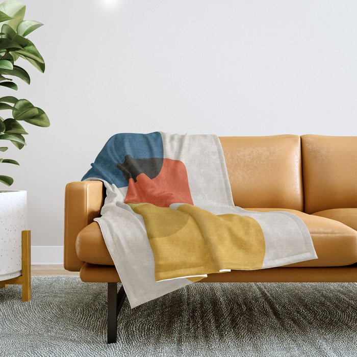 Colorful Stones Yellow Orange Blue Green Throw Blanket Gallery Image 1