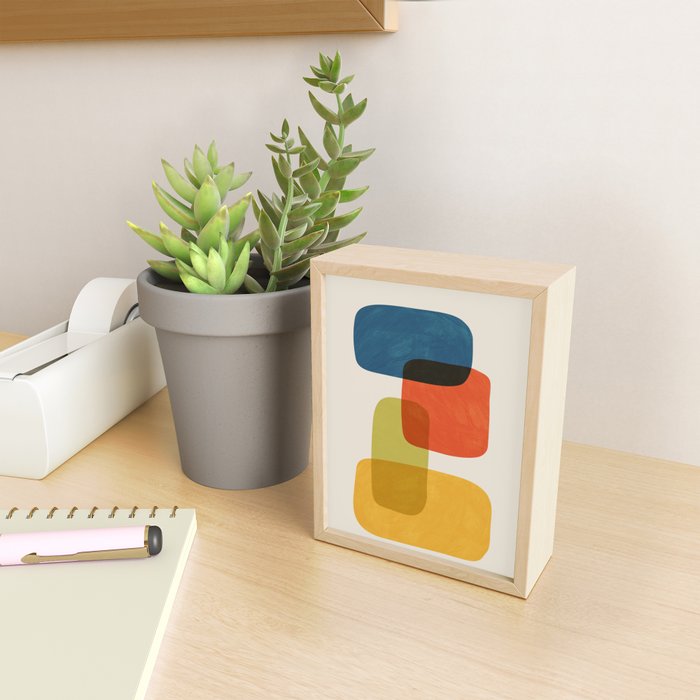 Colorful Stones Yellow Orange Blue Green Mini Art Print Gallery Image 2