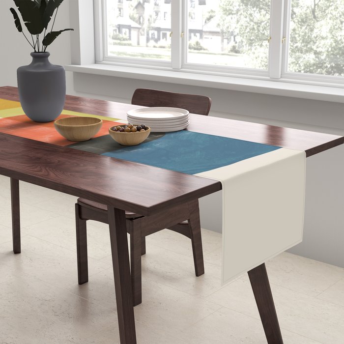 Colorful Stones Yellow Orange Blue Green Table Runner Gallery Image 2