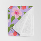 Cherry Pattern on Lavender Throw Blanket Gallery Image 3