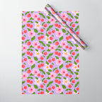 Cherry Pattern on Lavender Wrapping Paper Gallery Image 1
