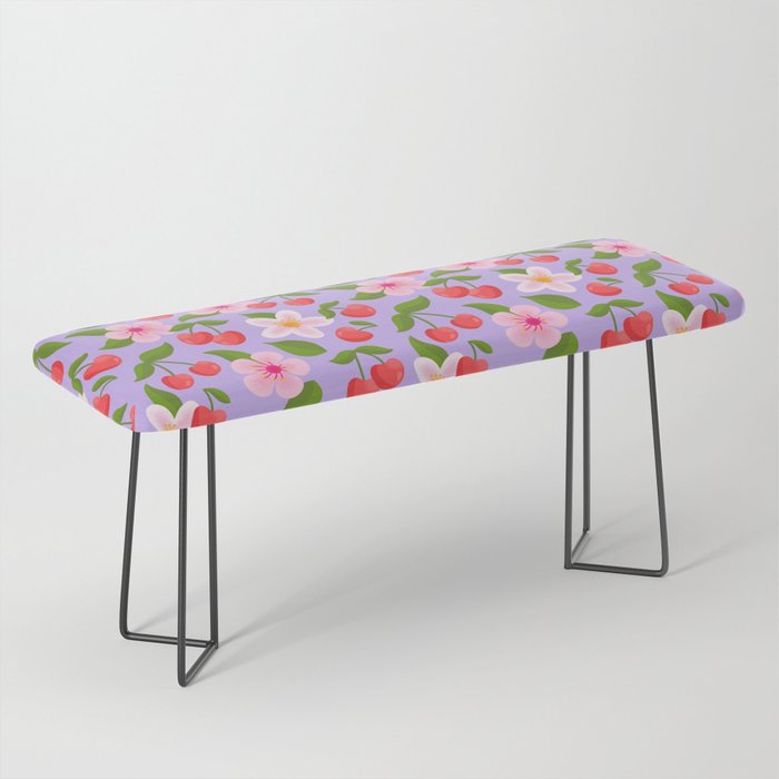 Cherry Pattern on Lavender Bench Gallery Image 1