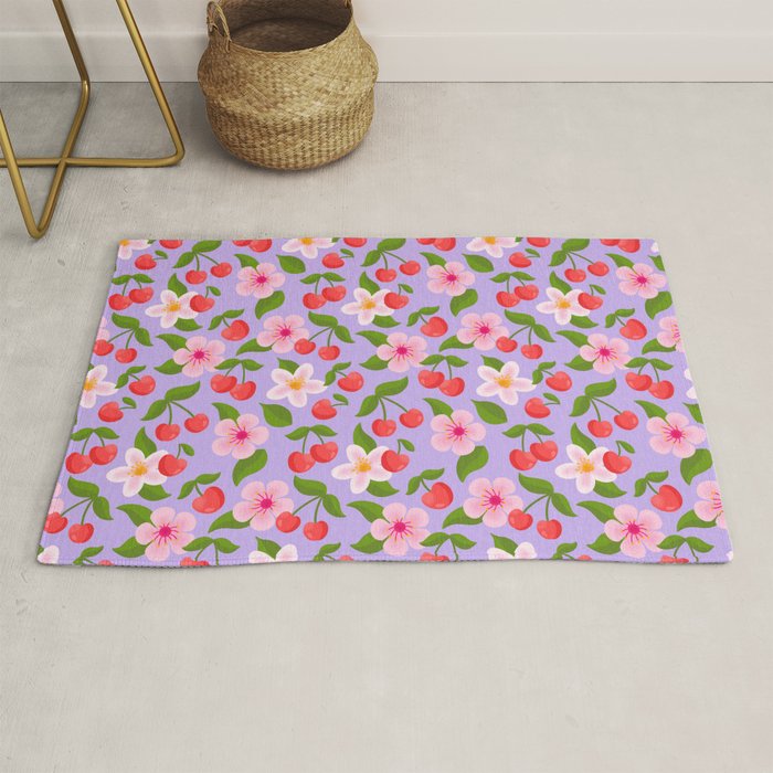 Cherry Pattern on Lavender Rug Gallery Image 1