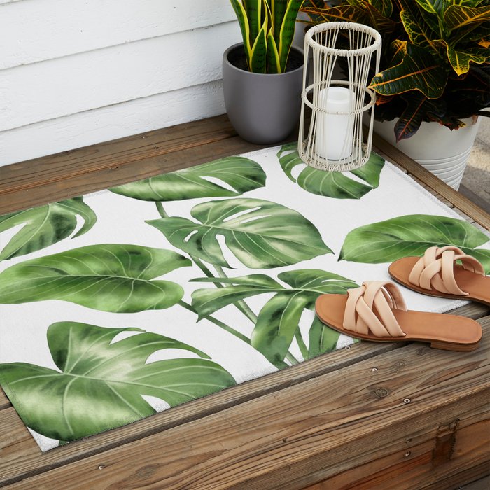 Large Monstera  Outdoor Rug Gallery Image 2