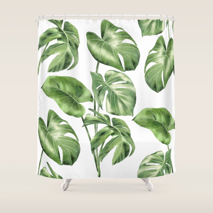 Large Monstera  Shower Curtain Gallery Image 1