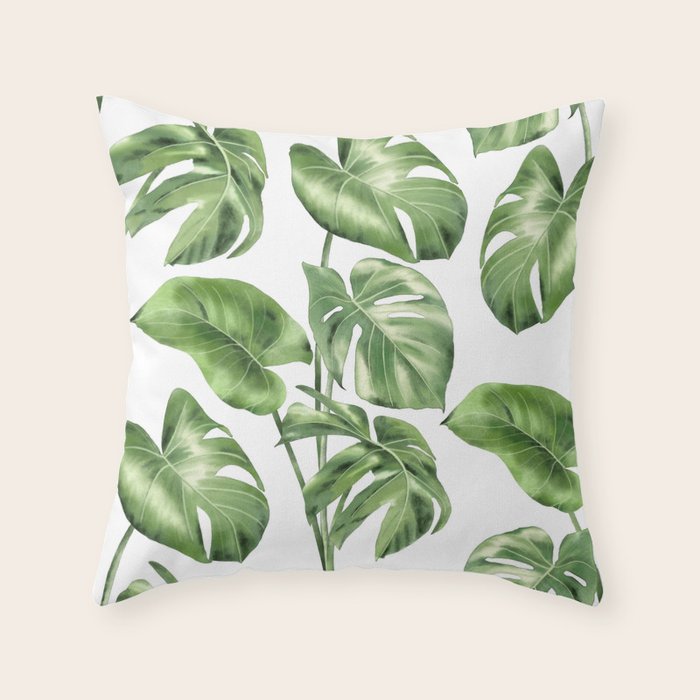 Large Monstera  Throw Pillow Gallery Image 6