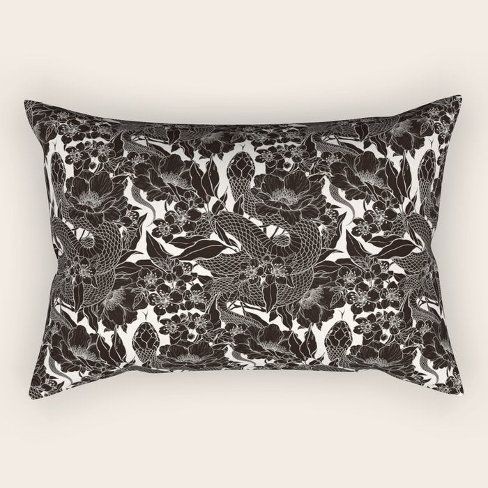 Enchanted Snake Block Print Rectangular Pillow Gallery Image 2
