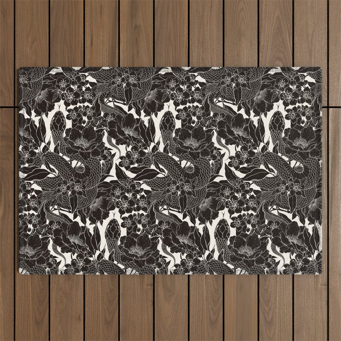 Enchanted Snake Block Print Outdoor Rug Gallery Image 1