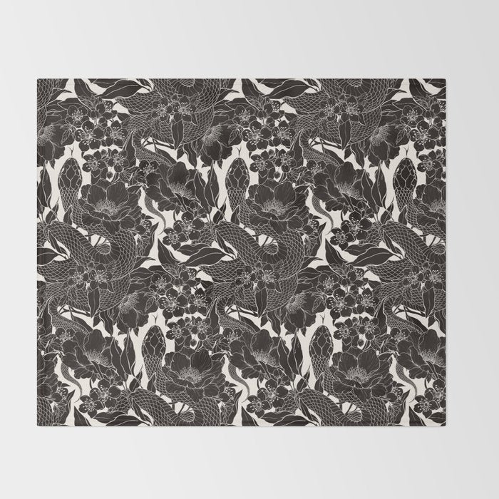 Enchanted Snake Block Print Throw Blanket Gallery Image 2
