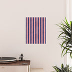 STRIPES - 005 - navy blue and pink Poster Gallery Image 2