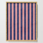 STRIPES - 005 - navy blue and pink Serving Tray Gallery Image 1