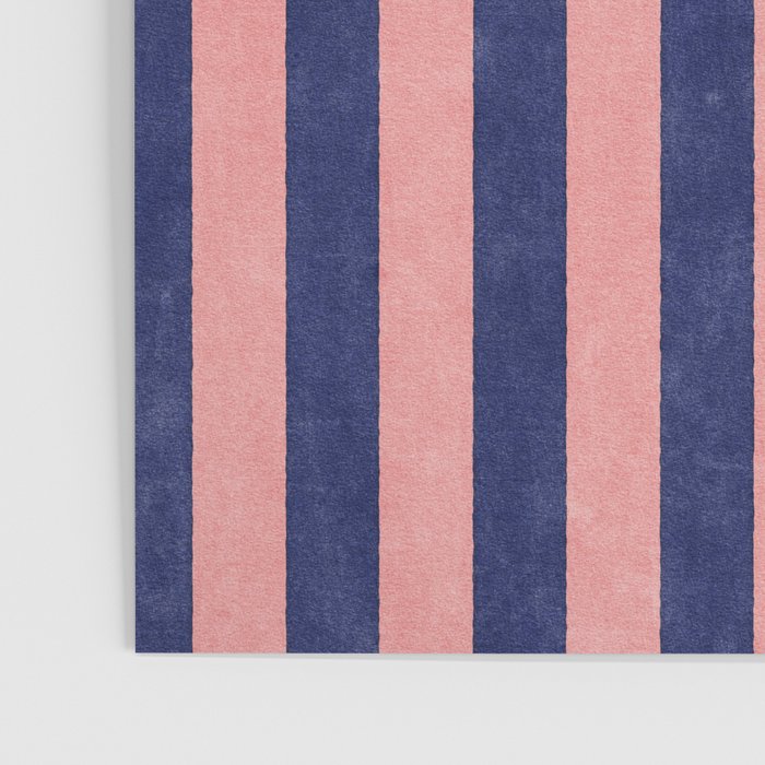 STRIPES - 005 - navy blue and pink Poster Gallery Image 3