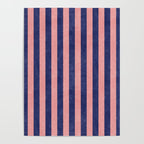 STRIPES - 005 - navy blue and pink Poster Gallery Image 4