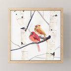 Cardinals and Birch Trees  Mini Art Print Gallery Image 1