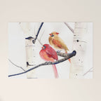 Cardinals and Birch Trees  Welcome Mat Gallery Image 1