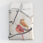 Cardinals and Birch Trees  Comforter Gallery Image 6