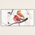 Cardinals and Birch Trees  Desk Mat Gallery Image 3