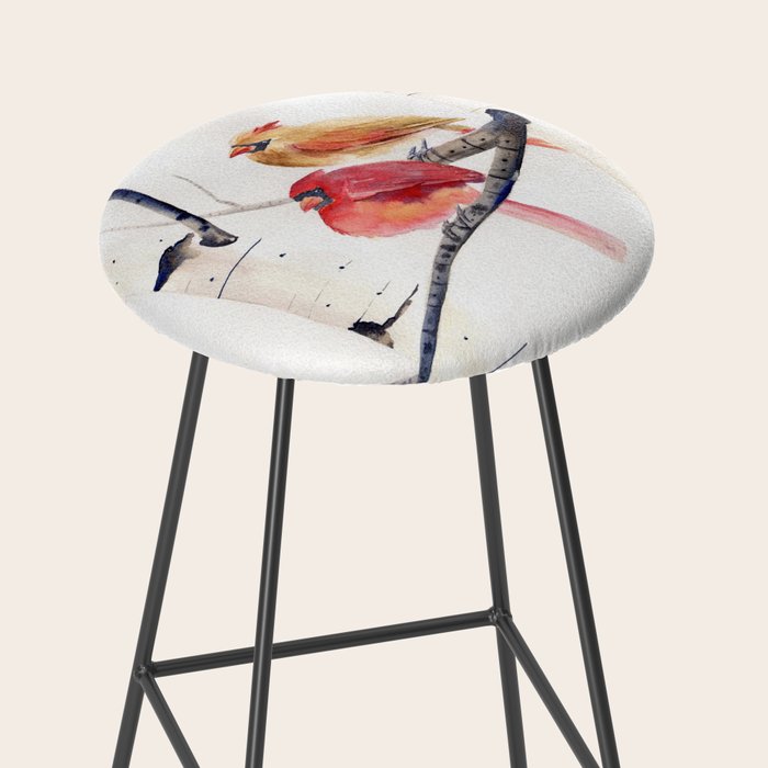 Cardinals and Birch Trees  Stool Gallery Image 2