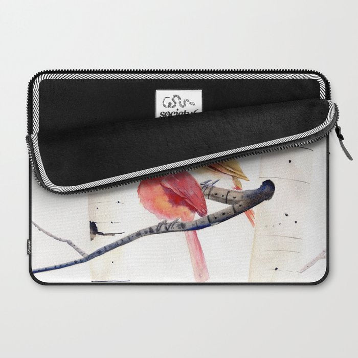 Cardinals and Birch Trees  Laptop Sleeve Gallery Image 2