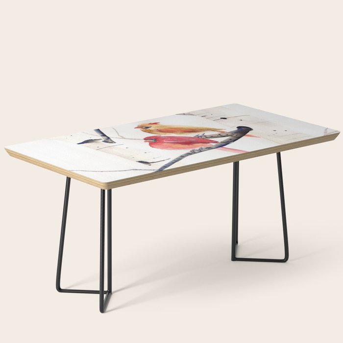 Cardinals and Birch Trees  Coffee Table Gallery Image 1