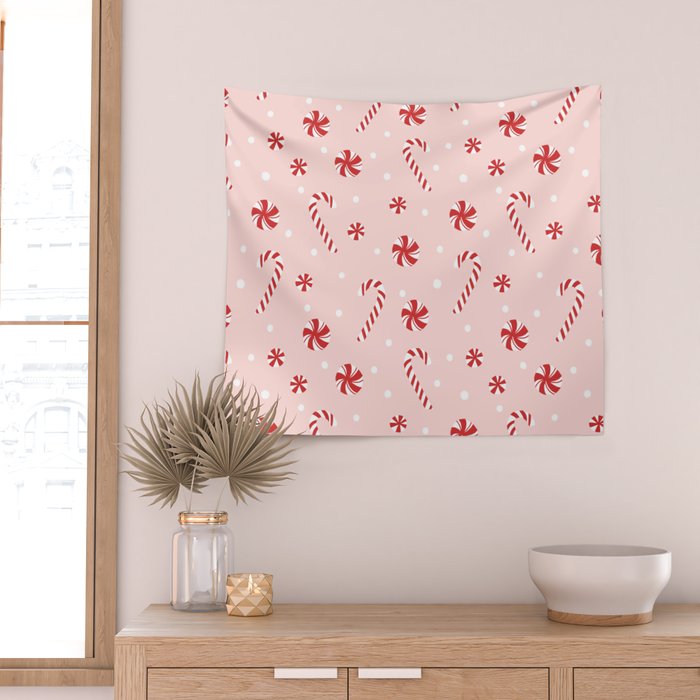 Peppermint Christmas Wall Tapestry Gallery Image 2