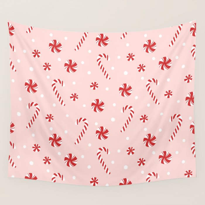 Peppermint Christmas Wall Tapestry Gallery Image 1