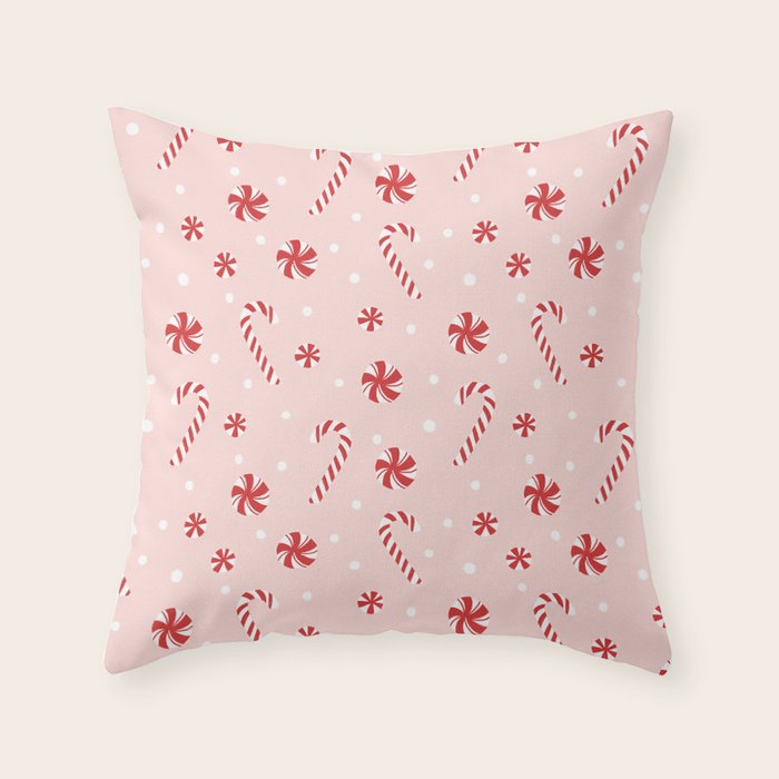 Peppermint Christmas Throw Pillow Gallery Image 6