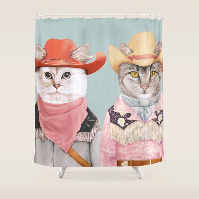 Cowboy Cats Shower Curtain Gallery Image 1