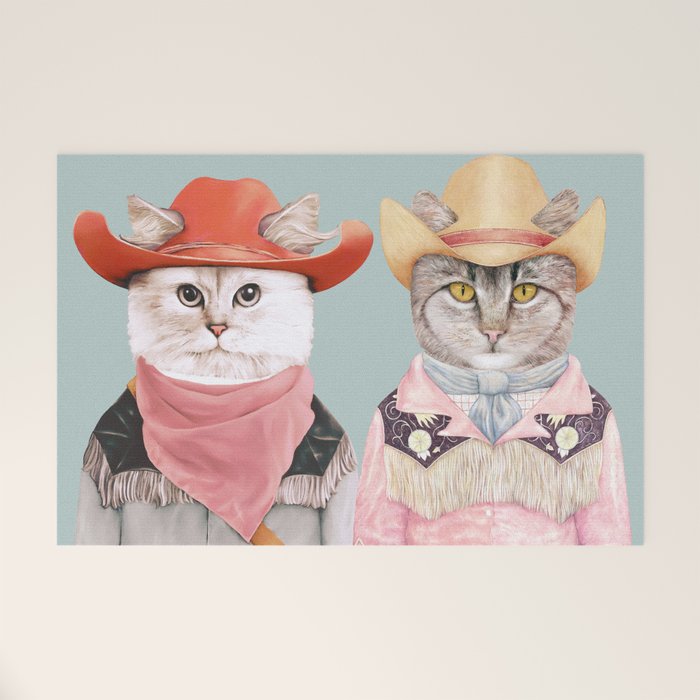 Cowboy Cats Welcome Mat