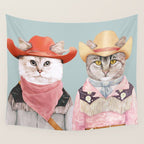 Cowboy Cats Wall Tapestry Gallery Image 4