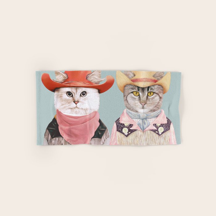 Cowboy Cats Bath Towel Gallery Image 1
