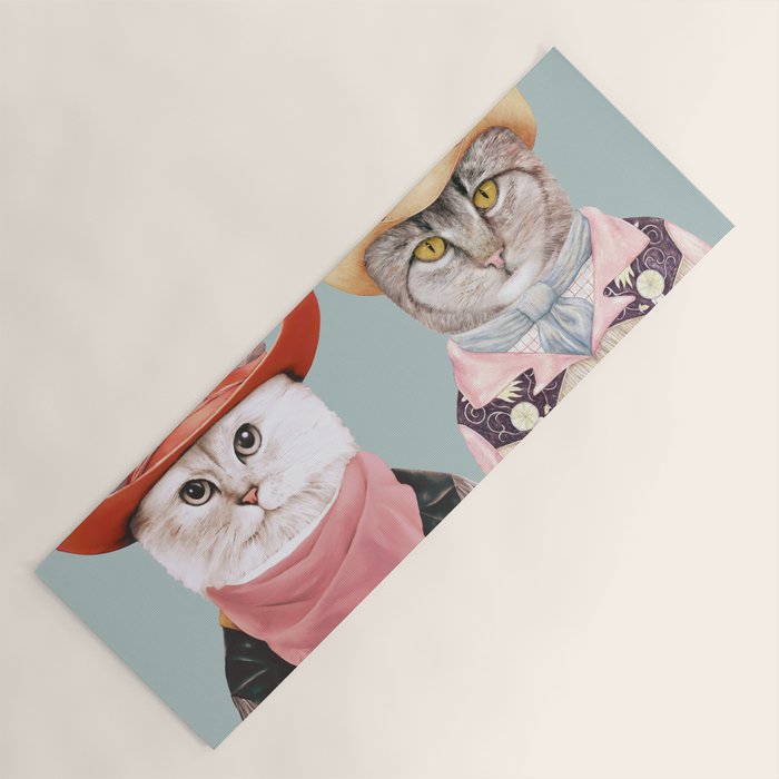 Cowboy Cats Yoga Mat Gallery Image 1