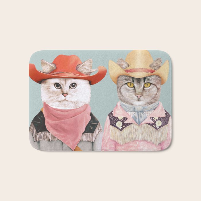 Cowboy Cats Bath Mat Gallery Image 1