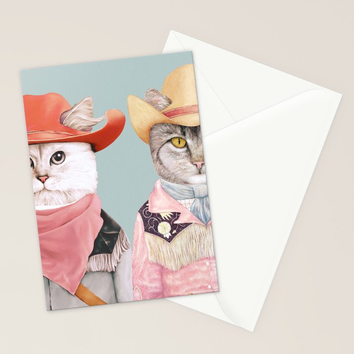 Cowboy Cats Stationery Card Gallery Image 2