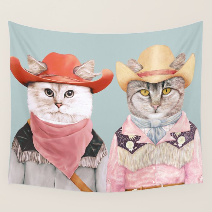 Cowboy Cats Wall Tapestry Gallery Image 1