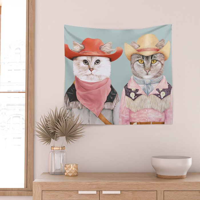 Cowboy Cats Wall Tapestry Gallery Image 2
