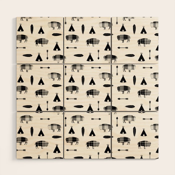 Buffalo Tribe Wood Wall Art Gallery Image 1