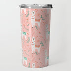 Lovely Llama on Pink Travel Mug Gallery Image 2