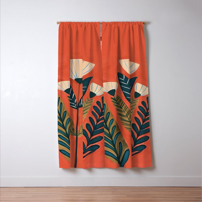 Folk Botanical Bloom Window Curtain Gallery Image 3