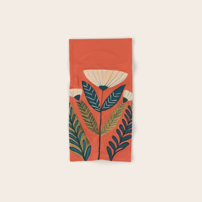 Folk Botanical Bloom Bath Towel Gallery Image 1