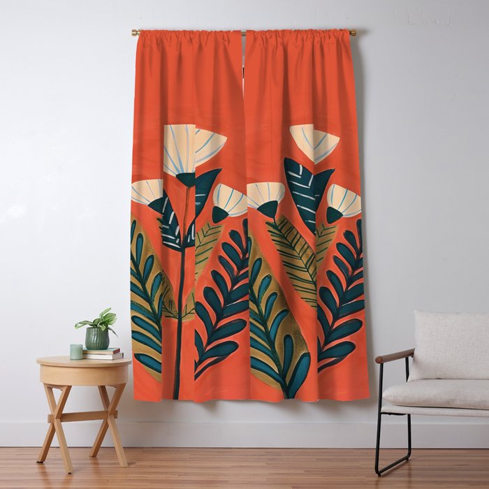 Folk Botanical Bloom Window Curtain Gallery Image 5