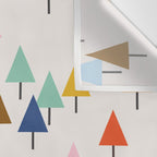 Pastel Triangle Trees: Cozy Winter Vibes with Modern Charm Wall Tapestry Gallery Image 3