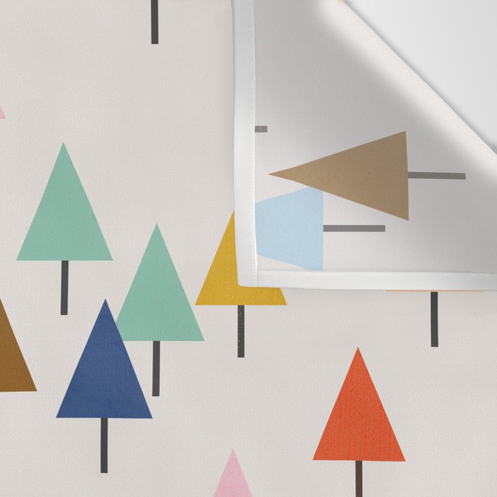Pastel Triangle Trees: Cozy Winter Vibes with Modern Charm Wall Tapestry Gallery Image 3