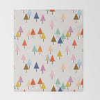 Pastel Triangle Trees: Cozy Winter Vibes with Modern Charm Throw Blanket Gallery Image 2