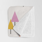 Pastel Triangle Trees: Cozy Winter Vibes with Modern Charm Throw Blanket Gallery Image 3