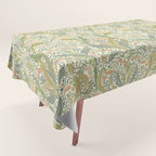 William Morris style lily of the valley light Tablecloth Gallery Image 1
