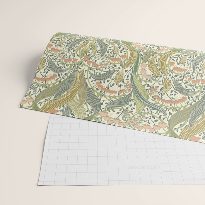 William Morris style lily of the valley light Wrapping Paper Gallery Image 2