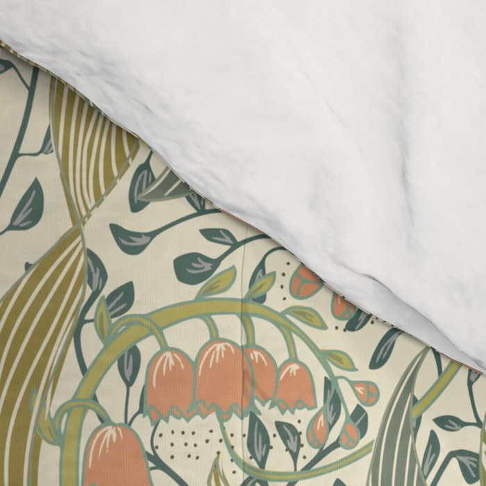 William Morris style lily of the valley light Comforter Gallery Image 4